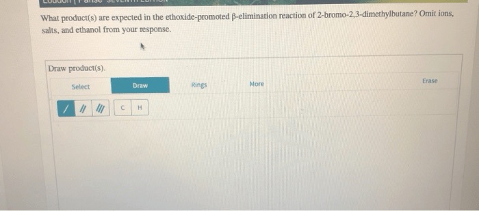 What products are expected in the ethoxide-promoted